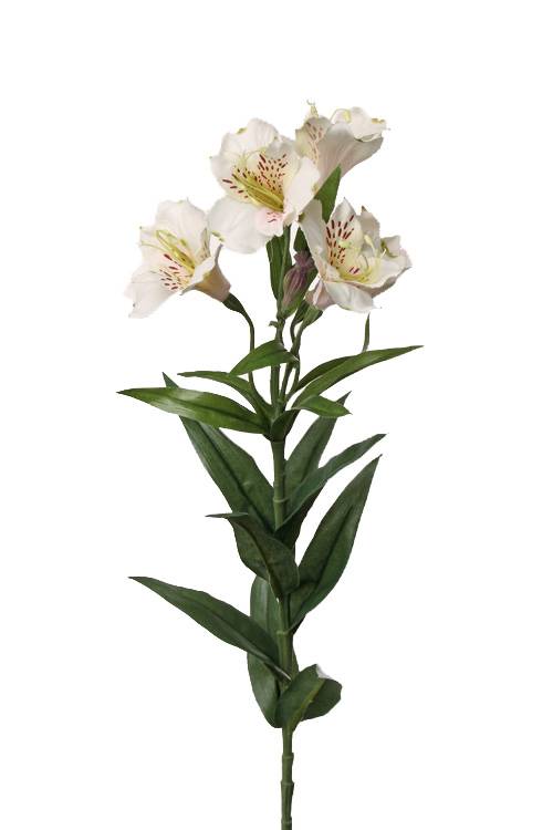 Alstroemeria di plastica AUBERTA, bianca, 75cm, Ø6cm