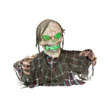 Scheletro di zombie di Halloween LATAWICA, con funzione di movimento-suono, LED, 22x10x45cm