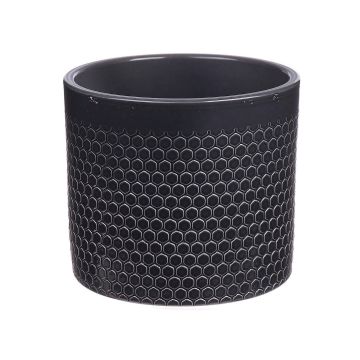 Vaso da piante in ceramica CINZIA, motivo a puntini, antracite, 12,3 cm, Ø13,5 cm