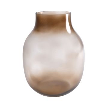 Vaso tondeggiante da fiori RAIDON in vetro, arancione-marrone-trasparente, 26cm, Ø17cm