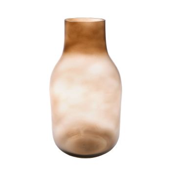 Vaso da fiori tondeggiante RAIDON in vetro, arancione-marrone-trasparente, 30 cm, Ø 22 cm