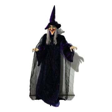 Strega di Halloween FERDERRA con funzione di movimento e suono, LED, 175cm