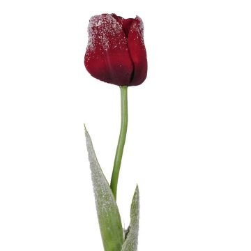 Tulipano artificiale PILVI, ghiacciato, rosso scuro, 65cm, Ø5cm