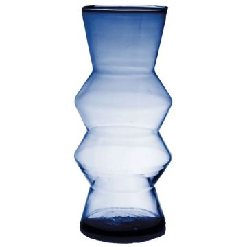 Vaso ERCELINA in vetro, riciclato, trasparente-blu, 27cm, Ø13cm