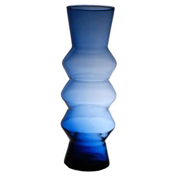 Vaso ERCELINA in vetro, riciclato, trasparente-blu, 36cm, Ø13cm