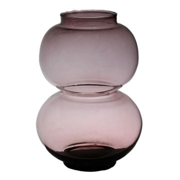 Vaso sferico di vetro HERIBETO, riciclato, viola-trasparente, 25cm, Ø16cm