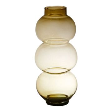 Vaso sferico di vetro HERIBETO, riciclato, arancione-marrone-trasparente, 40cm, Ø16cm