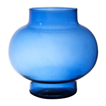 Vaso sferico di vetro RAINIERO, riciclato, blu-trasparente, 23cm, Ø23cm