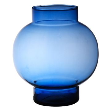 Vaso sferico di vetro RAINIERO, riciclato, blu-trasparente, 26cm, Ø26cm