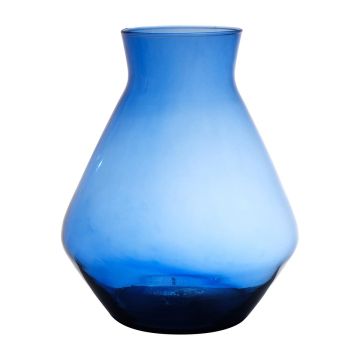 Vaso da fiori RAMUNDA in vetro, riciclato, blu-trasparente, 25 cm, Ø19 cm