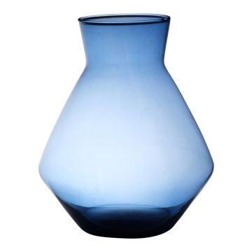 Vaso da fiori RAMUNDA in vetro, riciclato, blu-trasparente, 30cm, Ø25cm