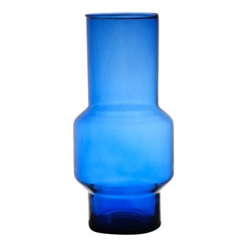 Vaso da fiori FORTUNATO in vetro, riciclato, blu-trasparente, 30cm, Ø14cm