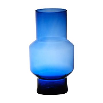 Vaso da fiori FORTUNATO in vetro, riciclato, blu-trasparente, 35cm, Ø19cm