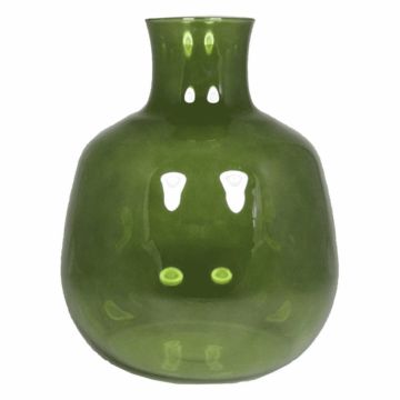 Vaso da fiori ASUMINI in vetro, verde-trasparente, 28cm, Ø24cm