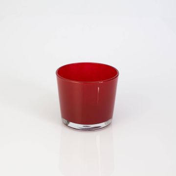 Piccolo portacandele / Vasetto in vetro ALENA, rosso, 8,5cm, Ø10cm