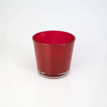 Vasetto in vetro / Portacendele ALENA, rosso, 10,5cm, Ø11,5cm