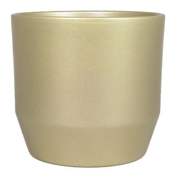 Vaso da piante in ceramica LENAS, oro perlato opaco, 18,5cm, Ø19,5cm