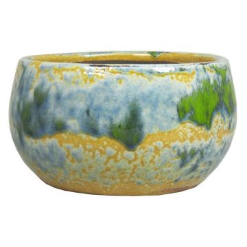 Ciotola in ceramica GIORGOS con motivo, ocra-verde-blu, 14cm, Ø29cm