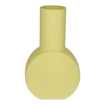 Vaso decorativo rotondo ORESTINO di vetro, giallo-opaco, 14x7,5x22,5cm