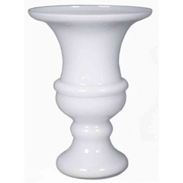 Vaso da fiori SONJA su piede, imbuto/rotondo, bianco, 34cm, Ø25cm