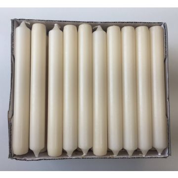 Set di 10 candele luminose / Candela per candelabro CHARLOTTE, crema, 18,5cm, Ø2,1cm, 6,5h - Made in Germany