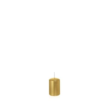 Candela di Natale / Candela a colonna ROSELLA, oro, 6cm, Ø4cm, 9h - Made in Germany