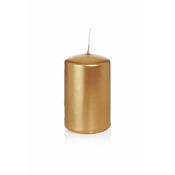 Candela di Natale / Candela a colonna ROSELLA, oro, 8cm, Ø5cm, 18h - Made in Germany