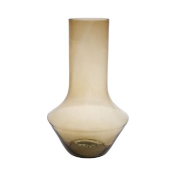 Vaso da fiori ENEDINA in vetro, riciclato, arancione-marrone-trasparente, 30 cm, Ø19 cm