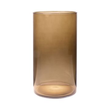 Vaso cilindrico in vetro SANYA EARTH, marrone-trasparente, 30 cm, Ø16 cm