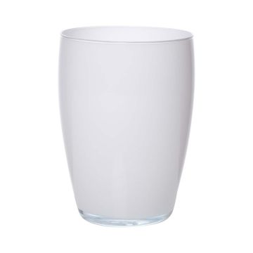 Vaso rotondo in vetro HENRY, bianco, 20 cm, Ø14 cm