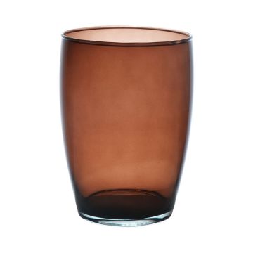 Vaso rotondo in vetro HENRY, marrone-trasparente, 20 cm, Ø14 cm