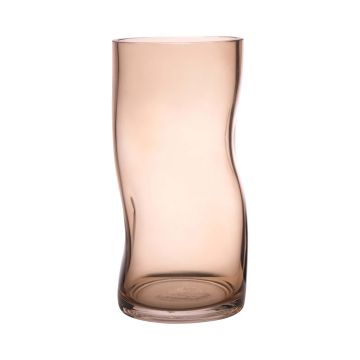 Vaso decorativo di vetro OBDULIA con ammaccature, beige-trasparente, 25cm, Ø12cm