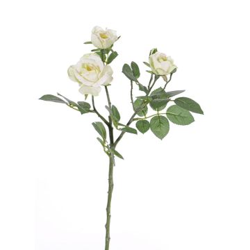 Ramo di rosa artificiale CORALEE, bianco-verde, 50cm, Ø3-7cm