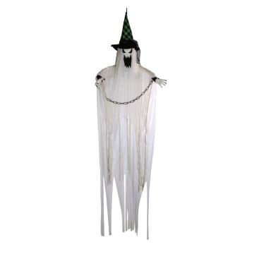 Figura di fantasma di Halloween HERNANDO, funzione movimento-suono, LED, 180cm