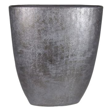 Vaso ovale in ceramica AGAPE granulato, nero, 51x17x57cm