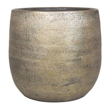 Vaso in ceramica AGAPE granulato, oro, 16cm, Ø17,5cm