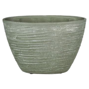 Vaso ovale per orchidee in ceramica ADELPHOS, scanalature, grigio-marrone, 32x14,5x22,5cm