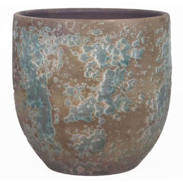 Vaso rustico in ceramica TSCHIL, sfumatura di colore, marrone-verde, 34cm, Ø34cm