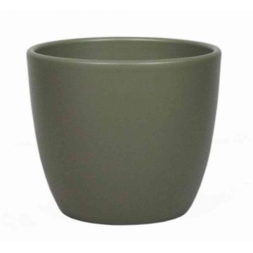 Vaso da piante TEHERAN BASAR, ceramica, verde oliva-opaco, 17cm, Ø19,5cm