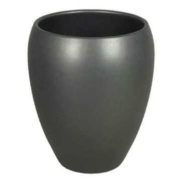 Vaso di ceramica URMIA MONUMENT, grigio antracite-opaco, 23,5cm, Ø20cm