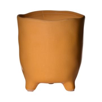 Vaso da fiori in ceramica CATIA con piedi, arancione-marrone, 16cm, Ø15,5cm