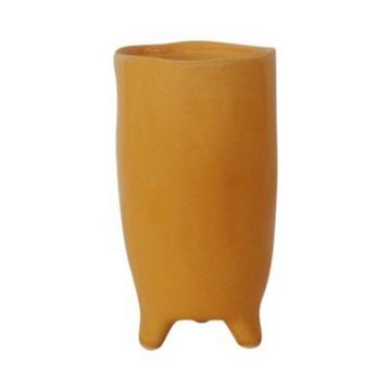 Vaso di ceramica CATIA con piedi, arancione-marrone, 20cm, Ø11cm