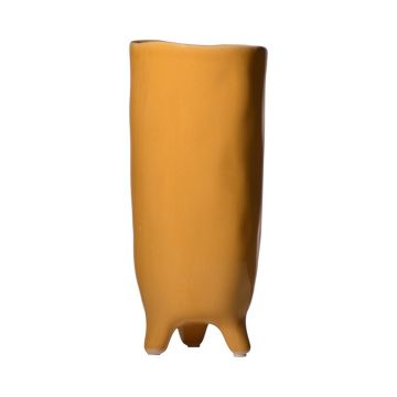 Vaso in ceramica CATIA con piedi, arancione-marrone, 28cm, Ø12cm