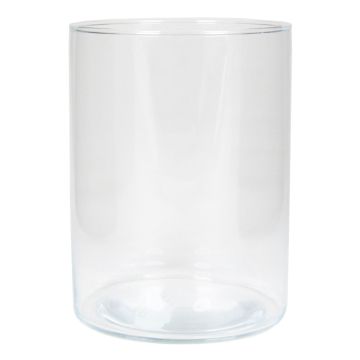 Vaso da fiori cilindrico SANNY in vetro, trasparente, 20cm, Ø15,1cm