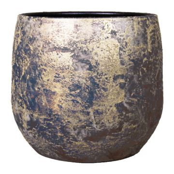 Vaso da piante vintage MAGO in ceramica, aspetto antico, oro, 31cm, Ø34cm