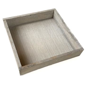 Vassoio quadrato in legno MARTAL, naturale e leggermente sbiancato, 30x30x4cm