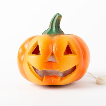 Zucca di Halloween BOOGIE, arancione, LED, 13cm, Ø12,5cm